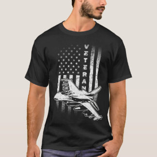 F16 Kämpfer Jet Veteran Pilot Crew Military US Fla T-Shirt