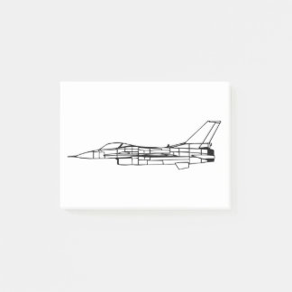 F16 Silhouette für Militärflugzeuge Post-it Klebezettel