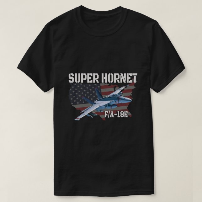 F18 FA18E Super Hornet Jet Airplane Militärische L T-Shirt (Design vorne)