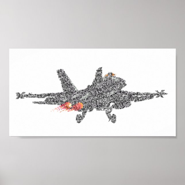 F18 Hornet Fighter Jet - Statisch Poster (Vorne)