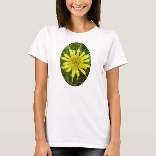 F26w Gelbe Wildblume Ziegenbart T-Shirt (Vorderseite)