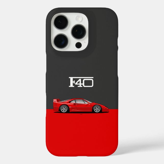 F40 Classic holy trinity car iPhone 16 Pro Hülle (Rückseite)