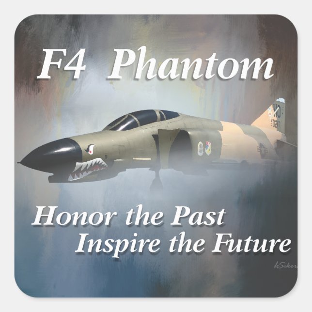 F4 Phantom-Aufkleber Quadratischer Aufkleber (Vorderseite)