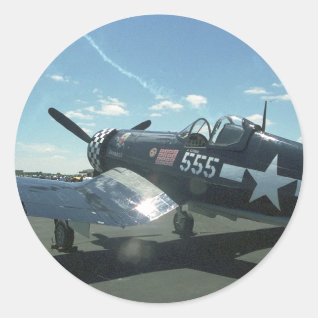 F4U-1 Korsair-Aufkleber Runder Aufkleber (Vorderseite)