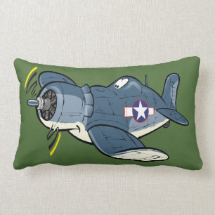 F4U Cartoon-Seeräuber-Flugzeug Lendenkissen