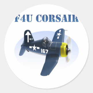 F4U Corsair Flugzeug #167 Runder Aufkleber