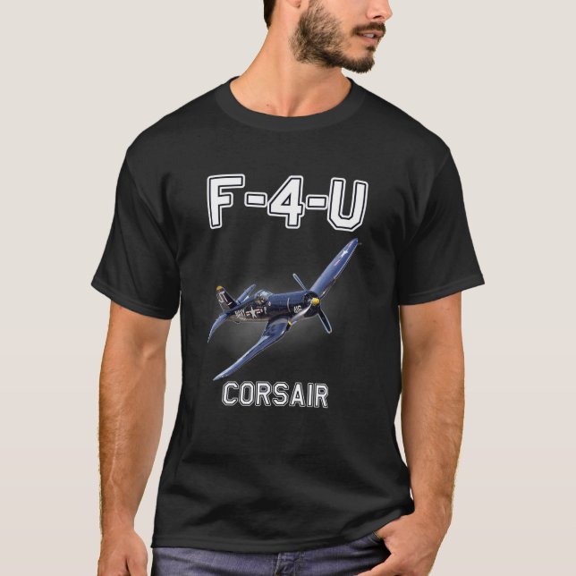 F4U Corsair Warbird WII Militärflugzeug T-Shirt (Vorderseite)