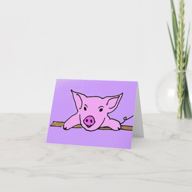 F6- Cartes de notes de porc mignonnes (Devant)