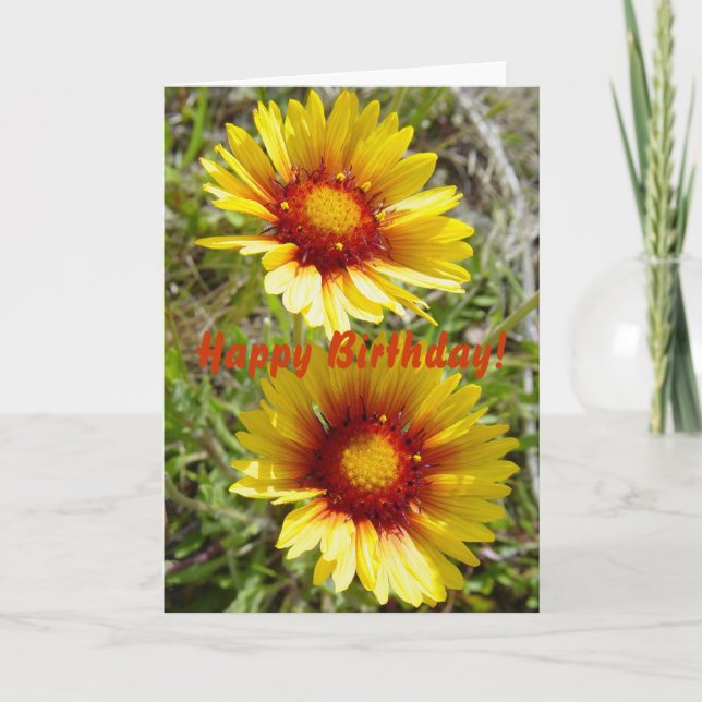 F8t Gelbe Wildblumen Karte (Vorderseite)