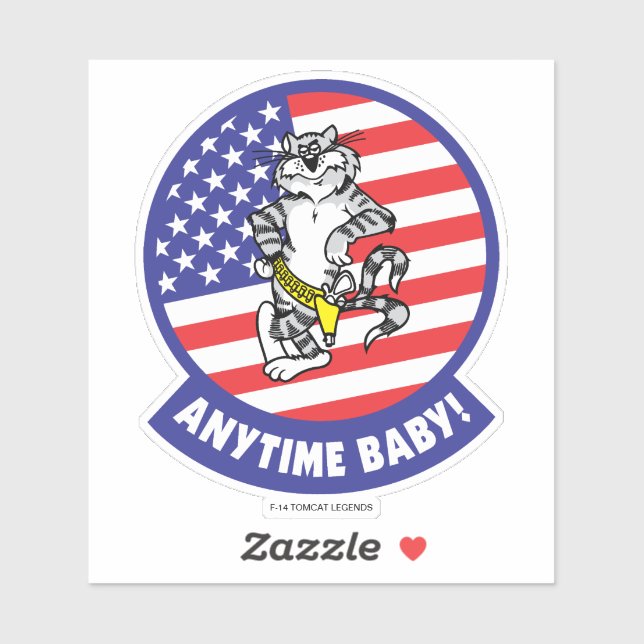 F-14 TOMCAT "JEDES MAL BABY!" USA STICKER (Blatt)