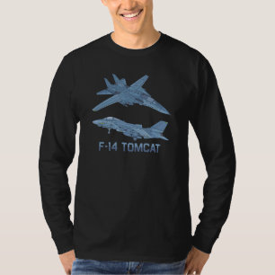 F 14 Tomcat Jet Fighter Flugzeug Diagramm T-Shirt