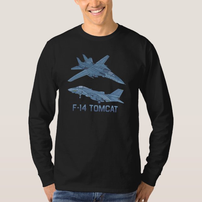 F 14 Tomcat Jet Fighter Flugzeug Diagramm T-Shirt (Vorderseite)
