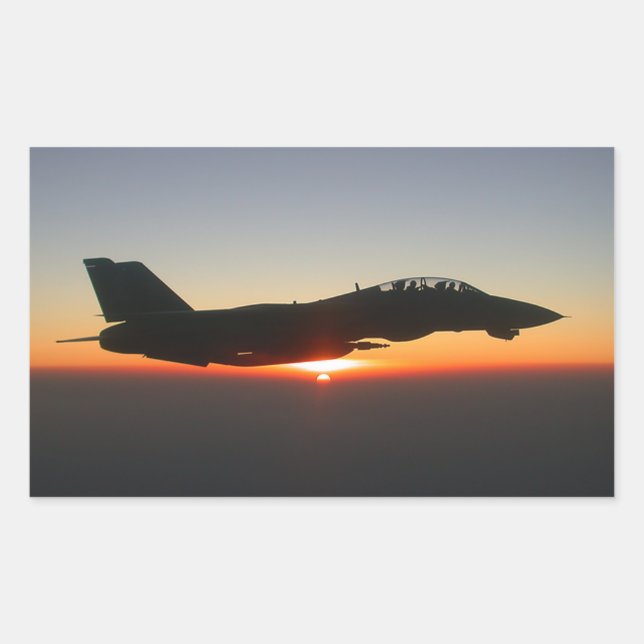 F 14 Tomcat Kampfjet Rechteckiger Aufkleber (Vorderseite)