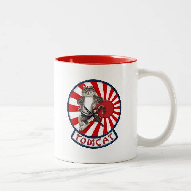 F-14 Tomcat MaskottchenSundowners Zweifarbige Tasse (Rechts)