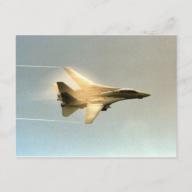 F-14 TOMCAT MIT DAMPF POSTKARTE (Vorderseite)