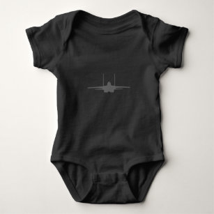 F-15 Eagle Fighter Jet Aircraft Silhouette and Tri Baby Strampler