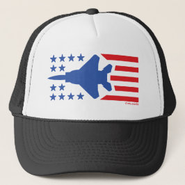 F-15 Kämpfer Jet US Flagge Red White Blue Truckerkappe