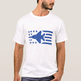 F-15 Strike Eagle FighterJet Blue Stars n Stripes T-Shirt
