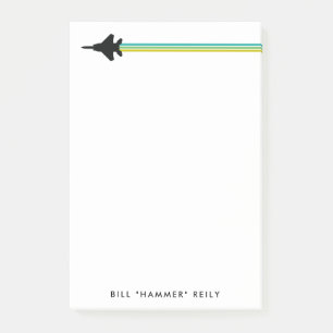 F-15 Stripter Jet Individuelle Name Notepad Post-it Klebezettel
