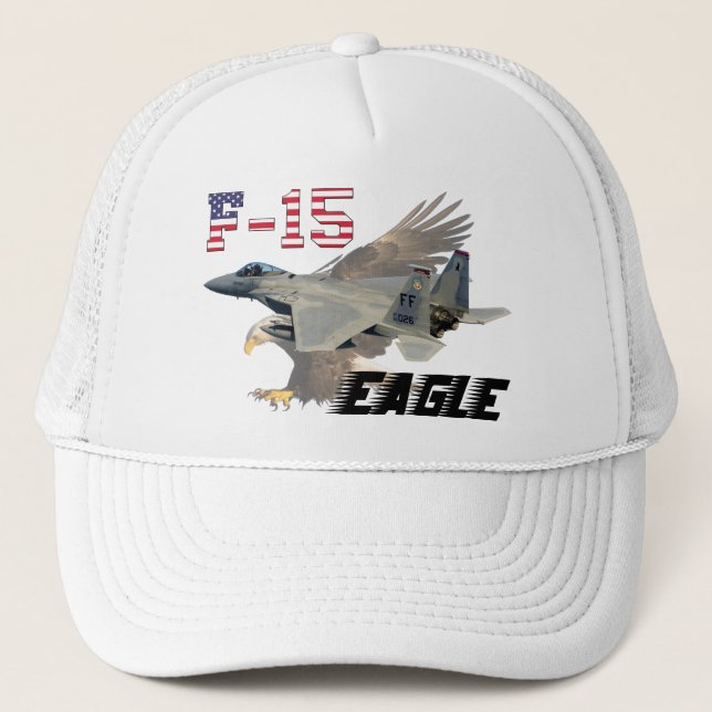 F-15C Eagle USAF Background Bald Eagle Truckerkappe (Vorderseite)