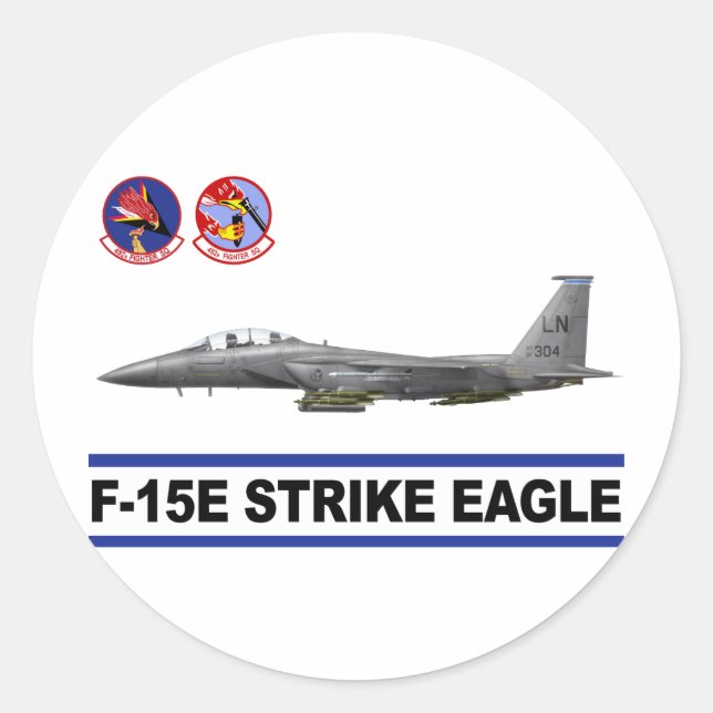 F-15E Strike Eagle 492. Kämpfer Squadron Runder Aufkleber (Vorderseite)