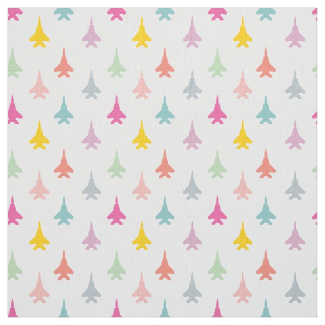 F-15E Strike Eagle Fighter Jets Pattern - Pastel Stoff (Muster)