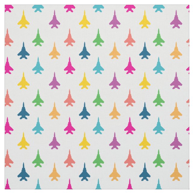 F-15E Strike Eagle Fighter Jets Pattern - Regenbog Stoff (Muster)