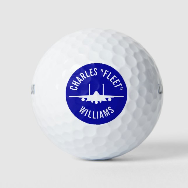 F-15E Strike Eagle Golf Ball Blue mit Individuelle (Vorderseite)