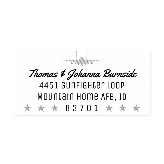 F-15E Strike Eagle Rücksendeadresse Briefmarke mit Gummistempel (Prägung)