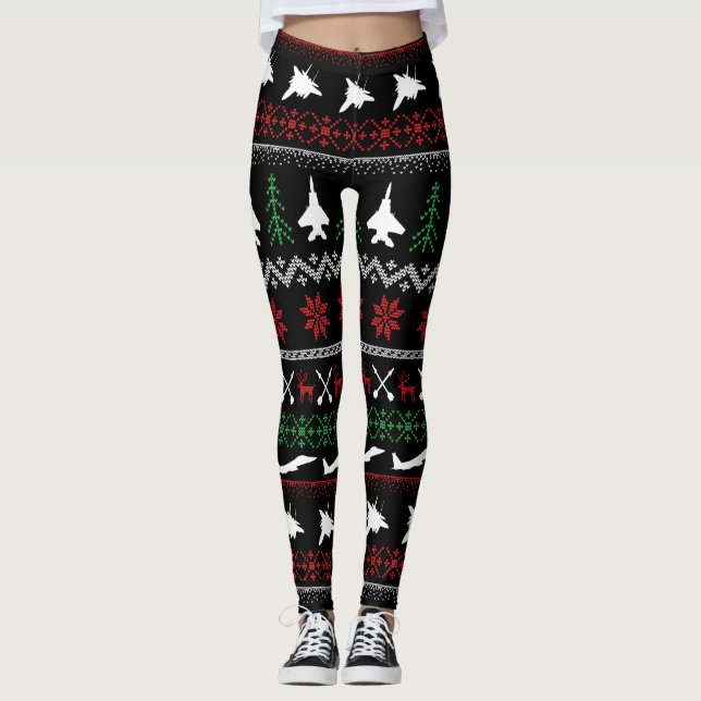 F-15E Weihnachts-Leggings Leggings (Vorderseite)