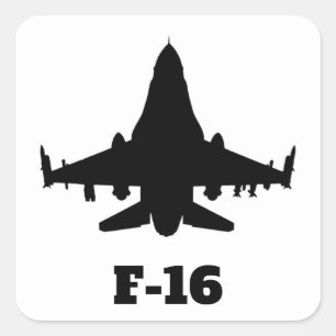 F-16 durch Airogue Quadratischer Aufkleber