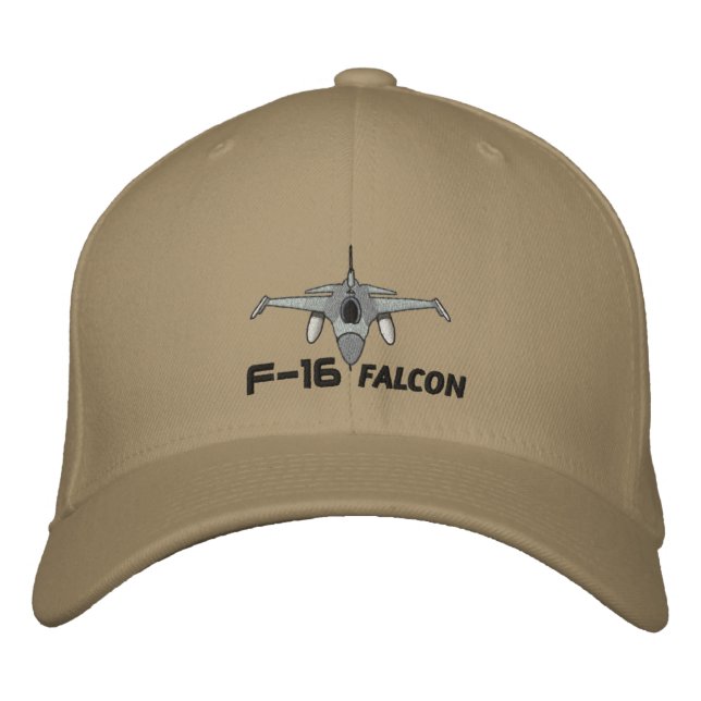 F-16 Falcon Bestickte Baseballkappe (Vorderseite)