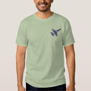 F-16 Falcon Besticktes T-Shirt
