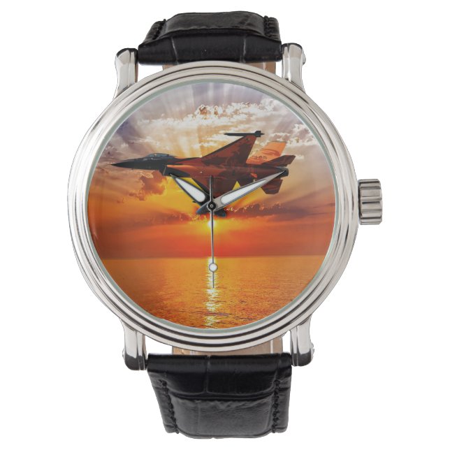 F-16 Falken bekämpfen Armbanduhr (Vorderseite)
