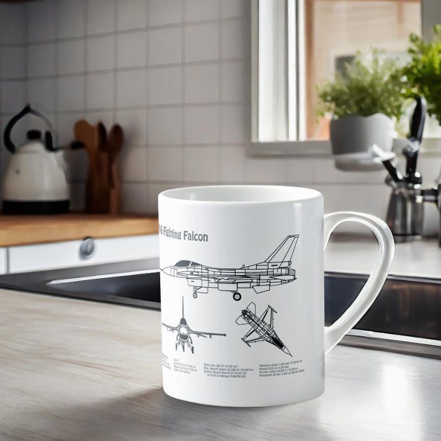 F-16 Falken bekämpfen - Flugzeugherstellungspläne  Kaffeetasse (Von Creator hochgeladen)