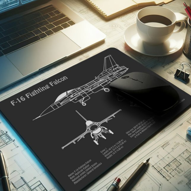 F-16 Falken bekämpfen - Flugzeugherstellungspläne  Mousepad (Von Creator hochgeladen)