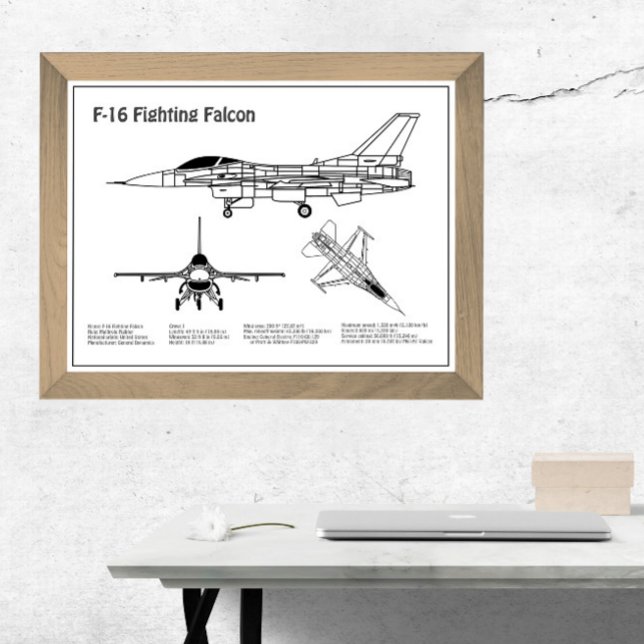 F-16 Falken bekämpfen - Flugzeugherstellungspläne  Poster (Von Creator hochgeladen)