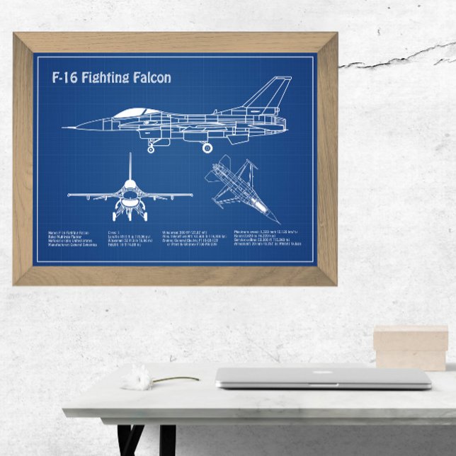 F-16 Falkenbekämpfung - Flugzeugherstellungspläne  Poster (Von Creator hochgeladen)