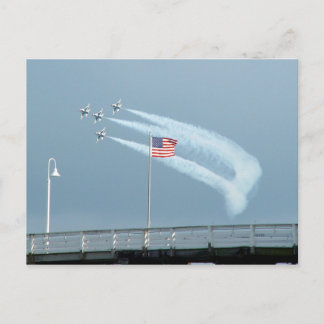F-16 Fighting Falcons Carte postale drapeau améric