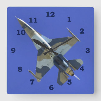 F-16 Kampf Falken Electric Jet Quadratische Wanduhr