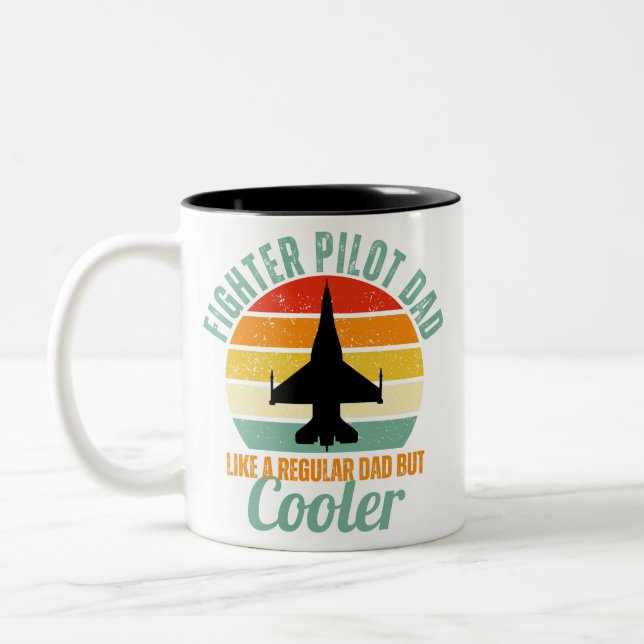 F-16 Vater für den Kampfflugzeug Zweifarbige Tasse (Links)