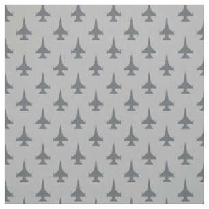 F-16 Viper Fighter Jet Gray auf Gray Stoff