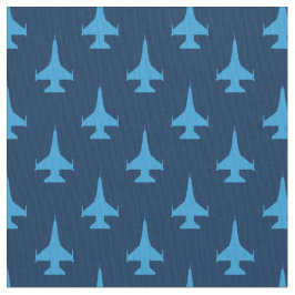 F-16 Viper Fighter Jet Muster Blau Stoff
