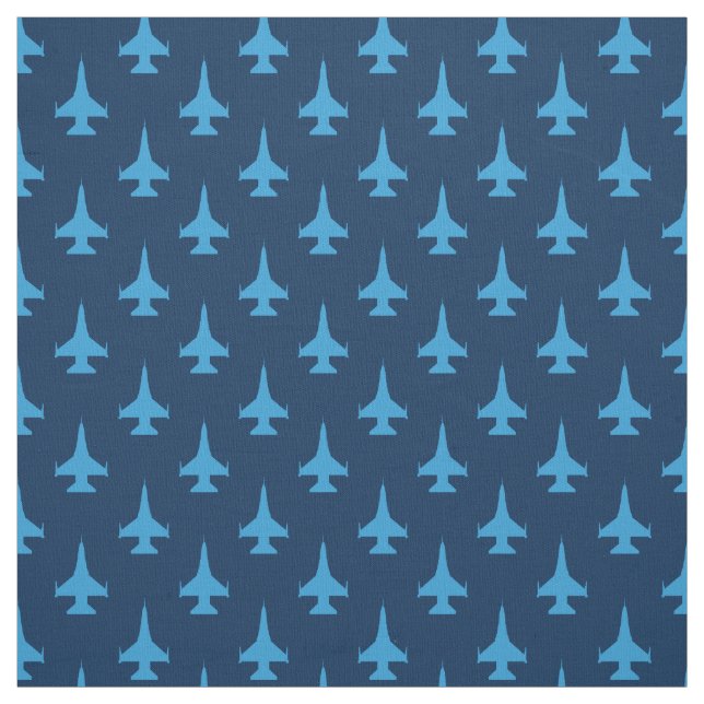 F-16 Viper Fighter Jet Muster Blau Stoff (Muster)