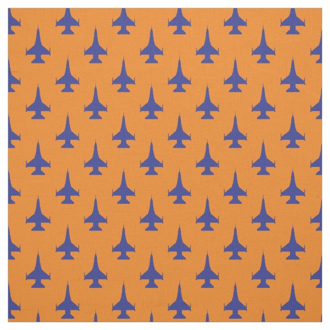 F-16 Viper Fighter Jet Muster Blau Stoff (Muster)