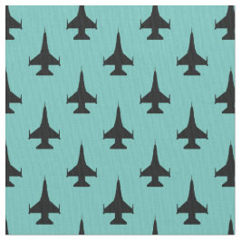 F-16 Viper Fighter Jet Muster Schwarz Stoff