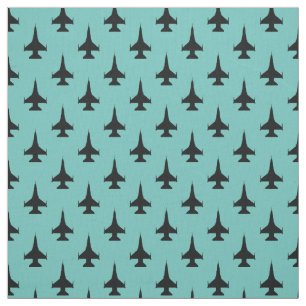 F-16 Viper Fighter Jet Muster Schwarz Stoff