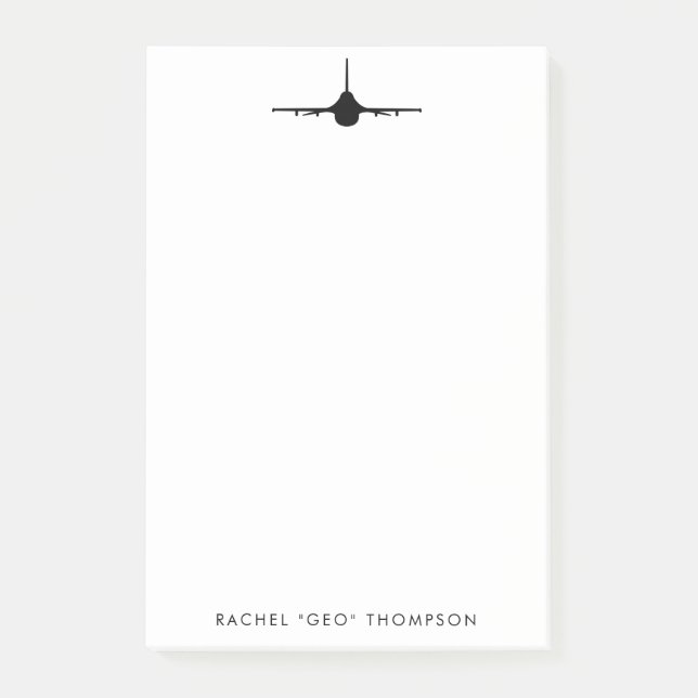 F-16 Viper Fighter Jet Personalisiert Notepad Post-it Klebezettel (Vorderseite)