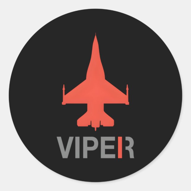 F-16 Viper Runder Aufkleber (Vorderseite)