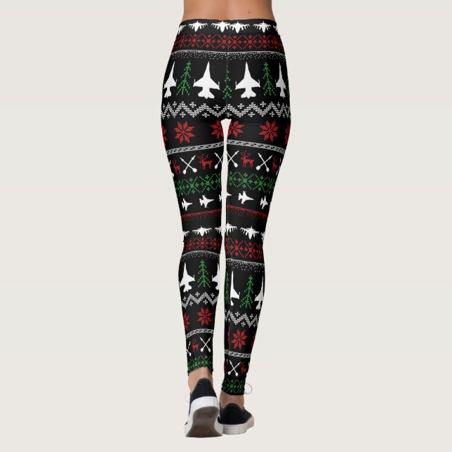 F-16 Weihnachts-Leggings Leggings (Rückseite)